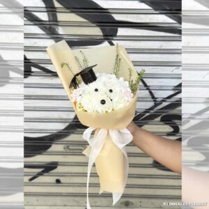 CAR05-คาร์เนชั่นขาว-หมาน้อยน่ารัก-แสดงความยินดี
