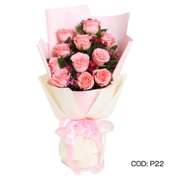P22 กุหลาบชมพูแคนตาลูป 11ดอก