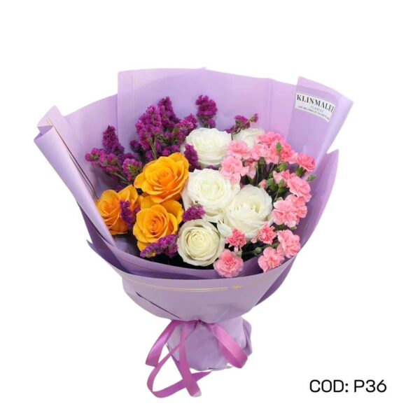 P36 ช่อดอกกุหลาบนอกสองสี