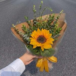 SUN06-ช่อทานตะวัน-มินิ-ห่อใสกระดาษคราฟท์-ของขวัญปัจฉิม-ราคาถูก