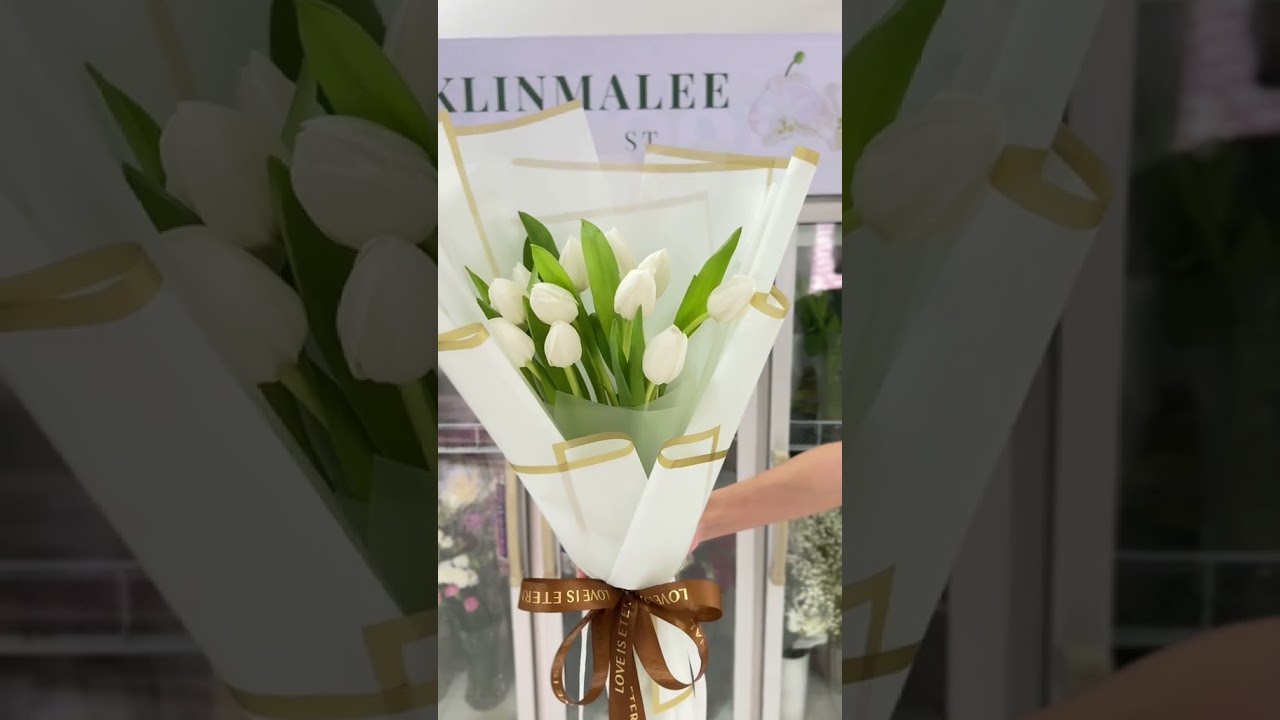 Bouquet of white tulips 🤍🌷  #bouquet #ร้านดอกไม้ใกล้ฉัน #ช่อดอกทิวลิป #ร้านดอกไม้ใกล้ฉัน