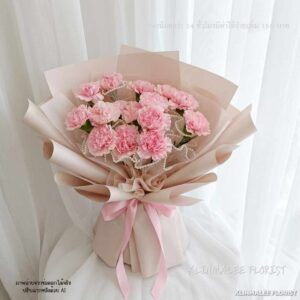 Car14-ช่อดอกคาร์เนชั่นชมพู 20 ดอก สวยหวานละมุนใจ