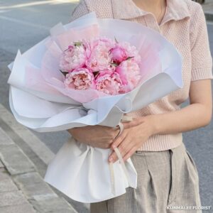 PO01-ช่อดอกพิโอนีสีชมพู-หวานสวยๆพรีเมียม