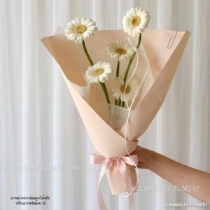 yer04-ช่อดอกเยอบิร่าขาว จัดคลาสสิค เกาหลีสุดๆ