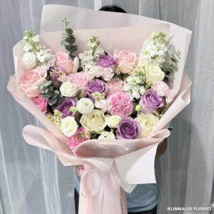 MPT20-ช่อดอกไม้โทนชมพู ม่วงหวานๆ XXL